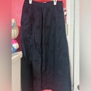 Joie Black A-Line Skirt with Floral Details